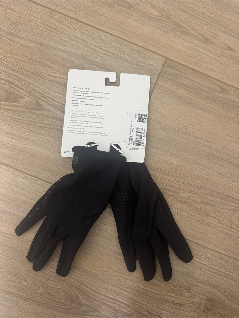 LULULEMON fast and free fleece run gloves M/L